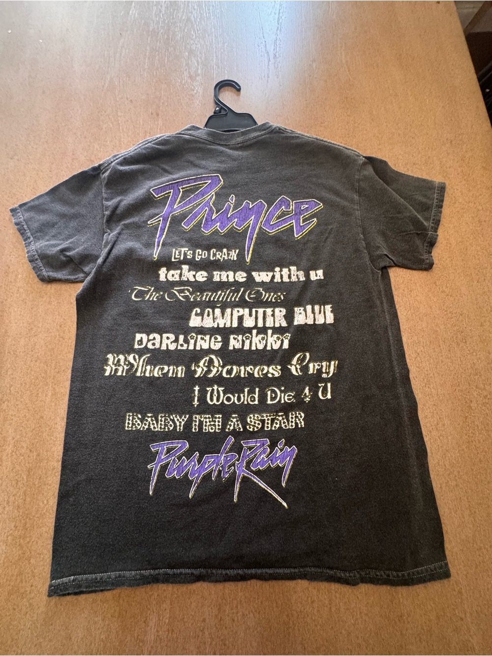 Prince Purple Rain Tour Graphic Tee - Black with Purple & Orange Accents - Picture 2 of 3